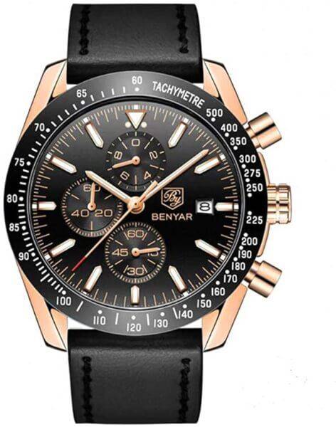 Montre Homme Chronographe Mouvement De Quartz Cuir Personnalisé Maroc