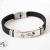 Bracelet Homme Graver Personnaliser Classique Manchette Tressé
