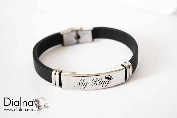 Bracelet Homme Graver Personnaliser Classique Manchette Tressé