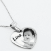 Pendentif personnalisé avec photo en acier inoxydable forme cœur