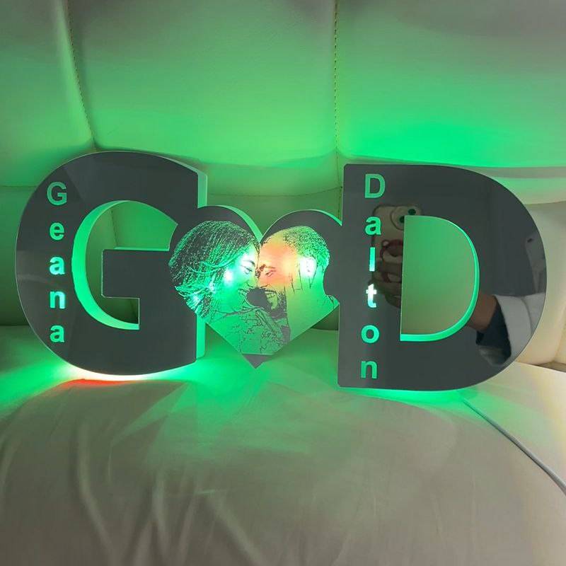 Personnalisé lettre coeur photo couple LED 4 Personnalisé lettre coeur photo couple LED