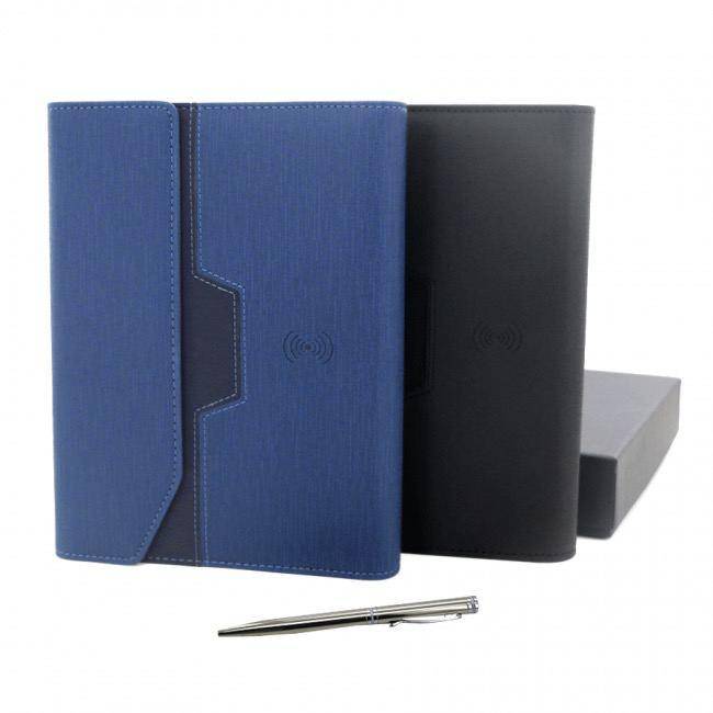 Pack Personnalisé Dialna Bloc Notes Bleu A5 Powerbank Stylo Personnalisé Maroc