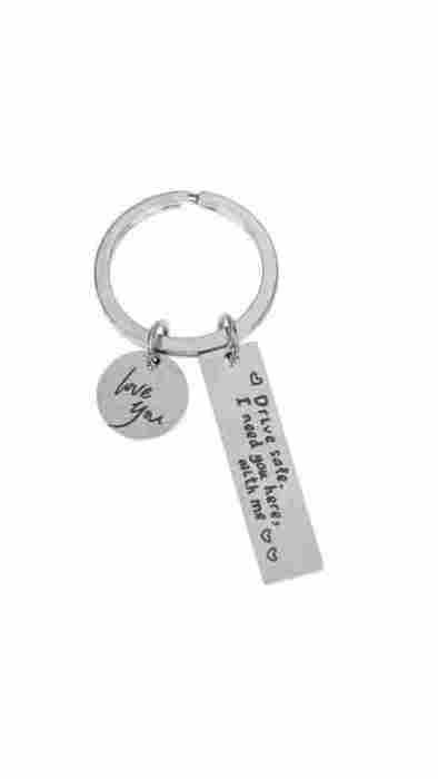 Porte-clés en acier inoxydable 2 pièces