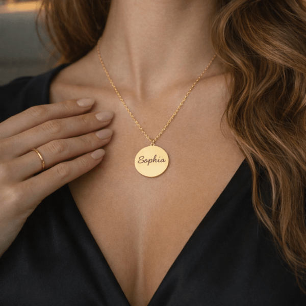 Collier rond personnalisé doré
