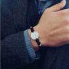 Bracelet gravé avec texte en pierres matte séparé