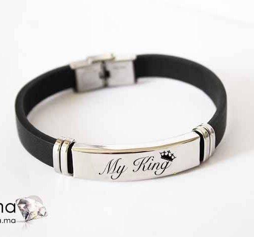 Bracelet Homme Graver Personnaliser Classique Manchette Tressé