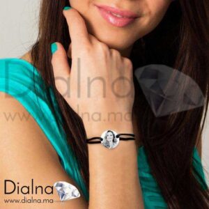 Bracelet Rond Personnalisé Avec Photo En Acier Inoxydable 22mm Personnalisé Maroc