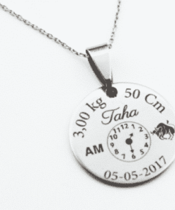 Pendentif cadeau de naissance Acier Inoxydable 20mm