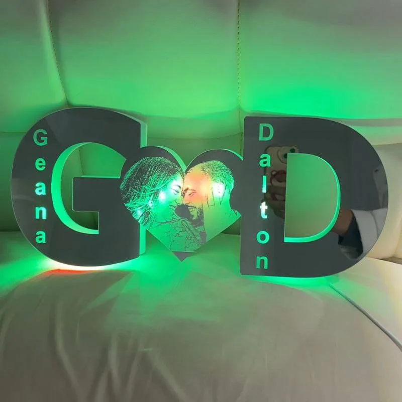 Personnalisé lettre coeur photo couple LED 4 Personnalisé lettre coeur photo couple LED