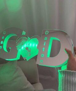 Personnalisé lettre coeur photo couple LED