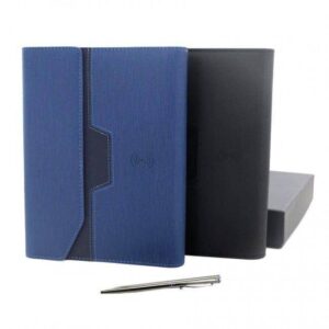 Pack Personnalisé Dialna Bloc Notes Bleu A5 Powerbank Stylo Personnalisé Maroc