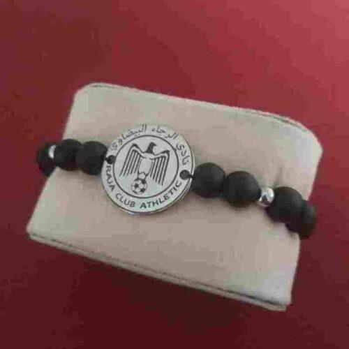 Bracelet gravé avec texte en pierres matte séparé