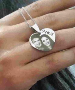 Pendentif personnalisé en acier inoxydable forme cœur 15/17mm