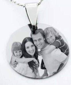 Pendentif rond gravé Inoxydable diamètre de 20mm