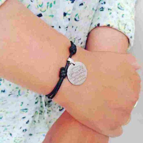 Bracelet pendentif rond personnalisé avec texte en Acier Inoxydable 22mm - Image 2