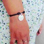 Bracelet pendentif rond personnalisé avec texte en Acier Inoxydable 22mm