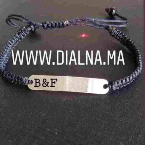 Bracelet en argent personnalisé avec texte de votre choix - Image 2