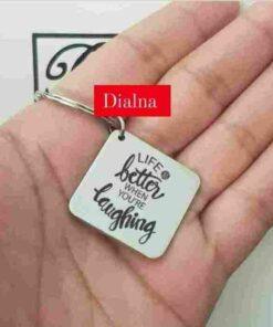 Porte-clés personnalisé avec texte carré