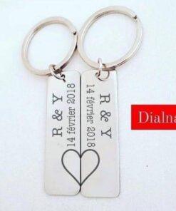 Pack 2 Porte clés personnalisé avec logo ou texte de votre choix