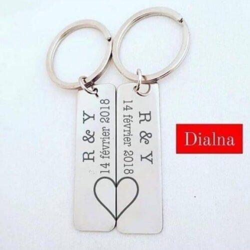 Pack 2 Porte clés personnalisé avec logo ou texte de votre choix