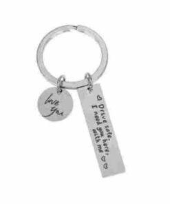 Porte-clés en acier inoxydable 2 pieces rectangle et rond