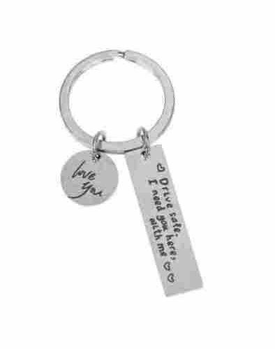 Porte-clés en acier inoxydable 2 pieces rectangle et rond