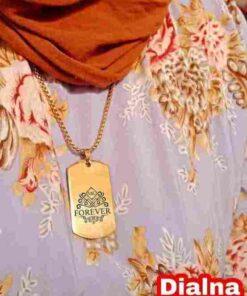 Pendentif Dog Tag doré en Acier inoxydable Personnalisé avec texte