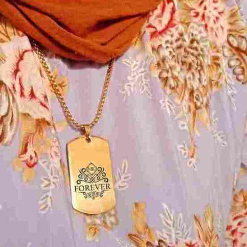 Pendentif Dog Tag doré en Acier inoxydable Personnalisé avec texte