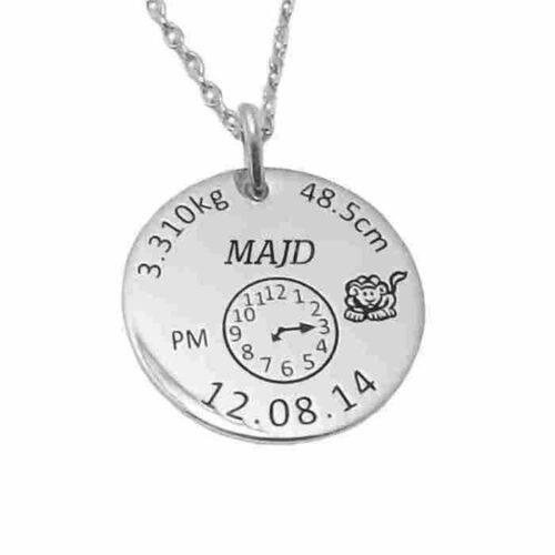Pendentif cadeau de naissance Acier Inoxydable 20mm - Image 2