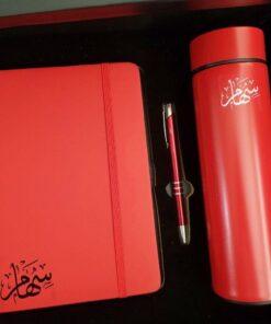 Pack cadeau personnalisé Bloc-notes Thermos stylo3