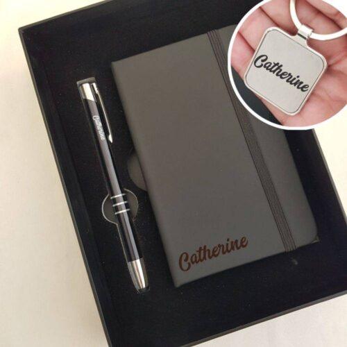 Pack cadeau personnalisé bloc-note stylo porte-clés - Image 4
