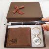 Pack cadeau personnalisé prénom Stylo Portefeuille Porte clés