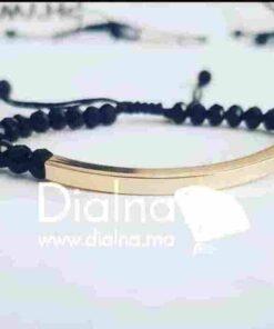 Bracelet Doré Personnalisé avec Texte & Pierres Esthétiques