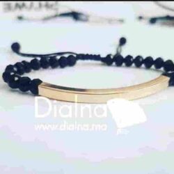 Bracelet Doré Personnalisé avec Texte & Pierres Esthétiques