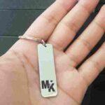 Porte-clés personnalisé avec texte rectangle