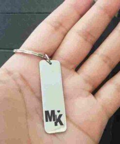 Porte-clés personnalisé avec texte rectangle