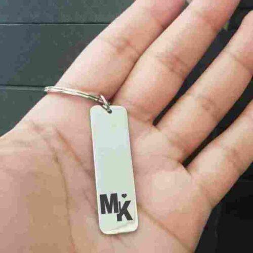 Porte-clés personnalisé avec texte rectangle