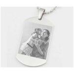 Pendentif Dog Tag en Acier inoxydable Personnalisé avec photo