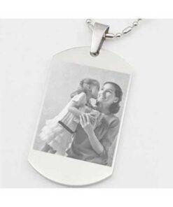 Pendentif Dog Tag en Acier inoxydable Personnalisé avec photo