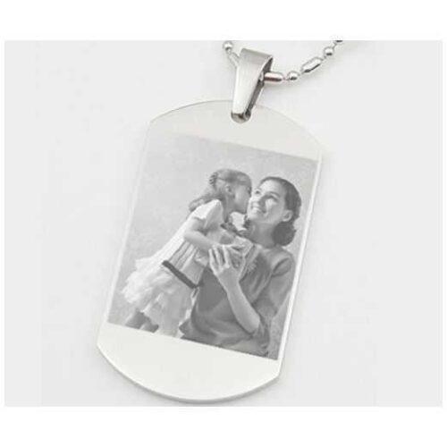Pendentif Dog Tag en Acier inoxydable Personnalisé avec photo